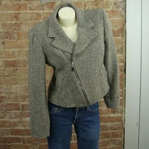 Lauren Ralph Lauren Jacket Sz L Beige Brown Zipper